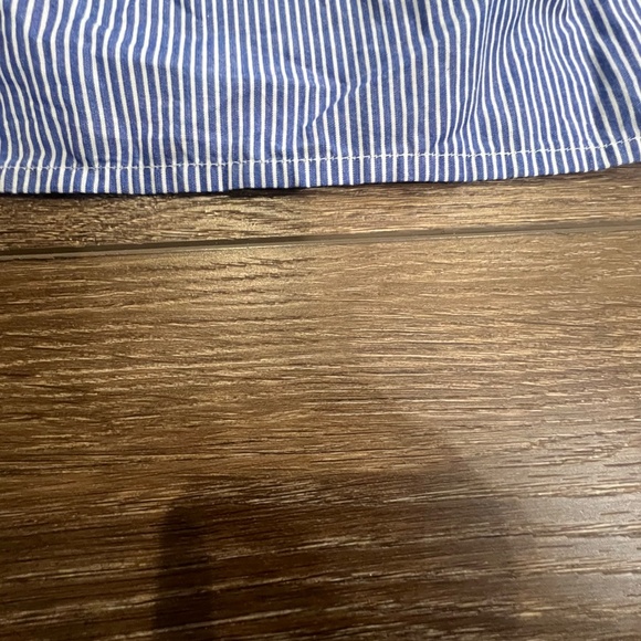 Vineyard Vines Girls Striped Ruffle Top New With Tags Blue/White Stripe Sz L - Picture 6 of 10